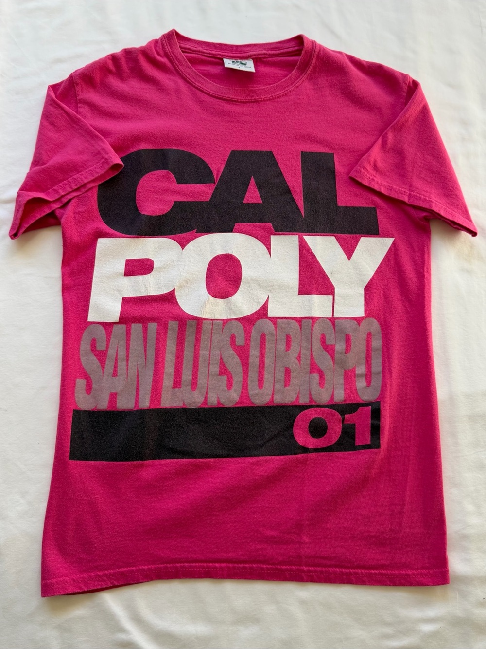 TLC Sportswear Cal Poly San Luis Obispo Pink T-shirt Size Small 100% Cotton